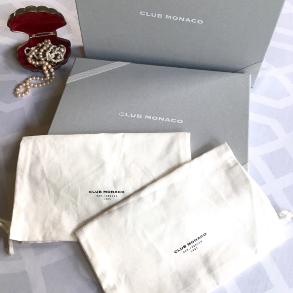 CLUB MONACO Gift Boxes & Dust Bags - 2 Box + 2 Bag Set